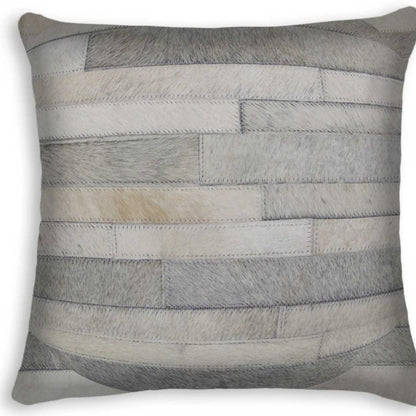 18" Gray Cowhide Throw Pillow HomeRoots