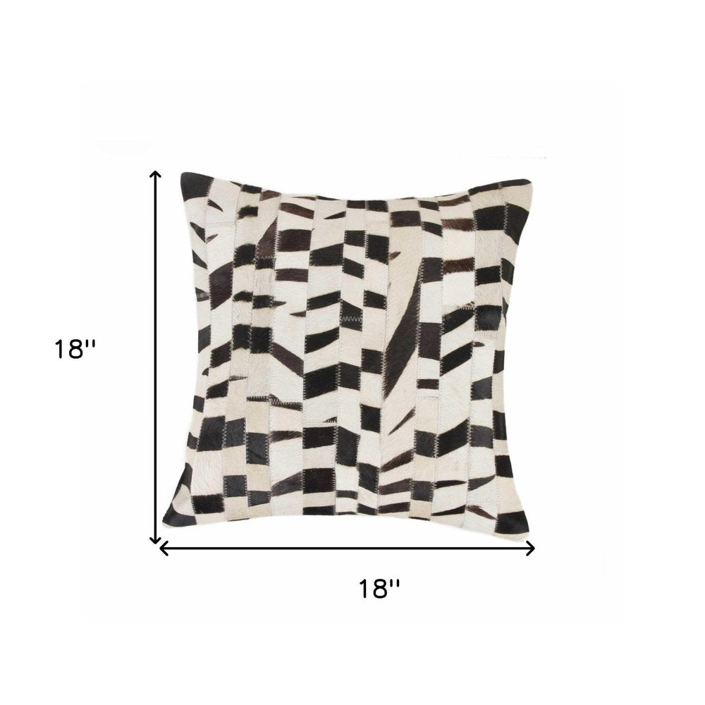 18" X 18" Zebra Cowhide Pillow HomeRoots