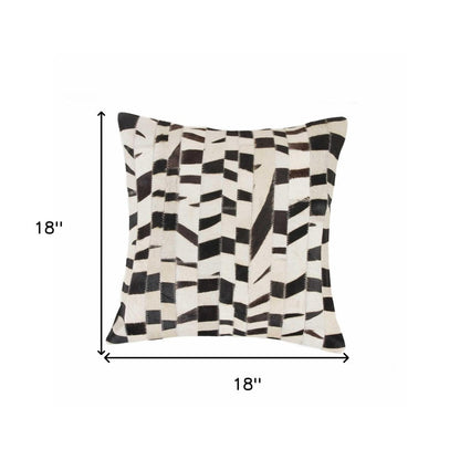 18" X 18" Zebra Cowhide Pillow HomeRoots