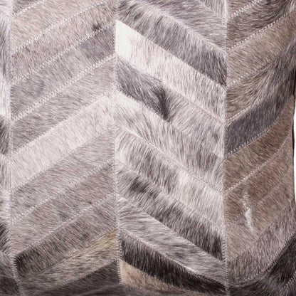 18" Gray Chevron Cowhide Throw Pillow HomeRoots