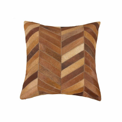 18" Tan Cowhide Throw Pillow HomeRoots