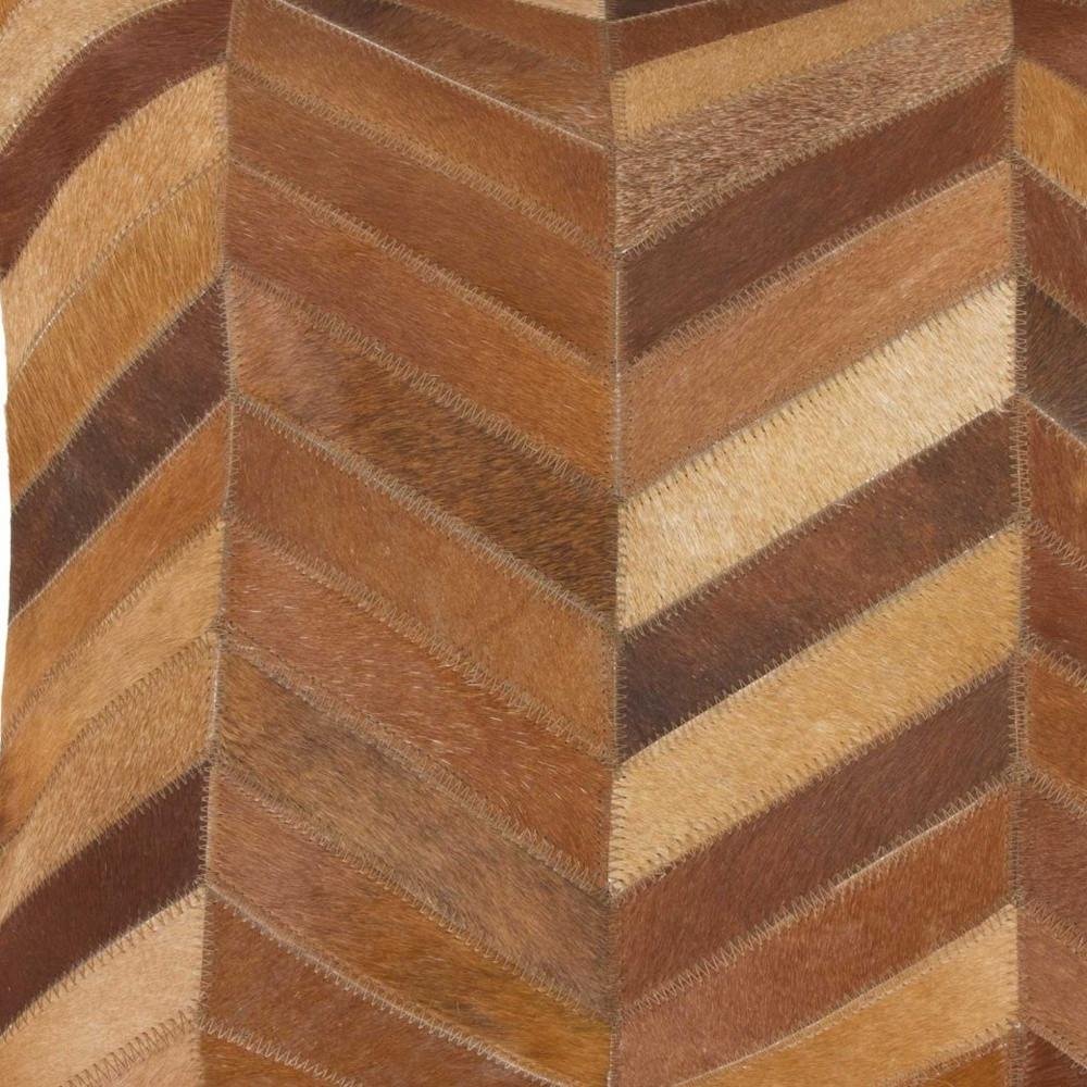 18" Tan Cowhide Throw Pillow — view 3