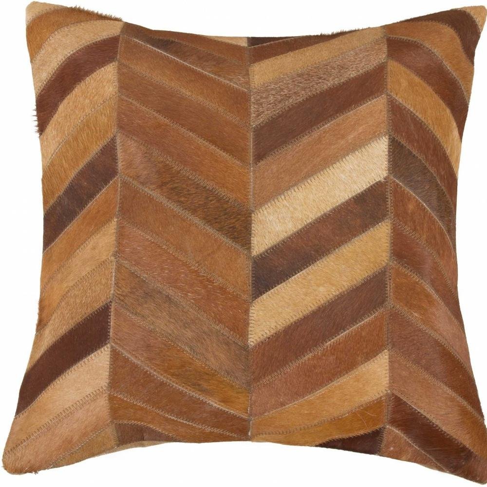 18" Tan Cowhide Throw Pillow — view 4