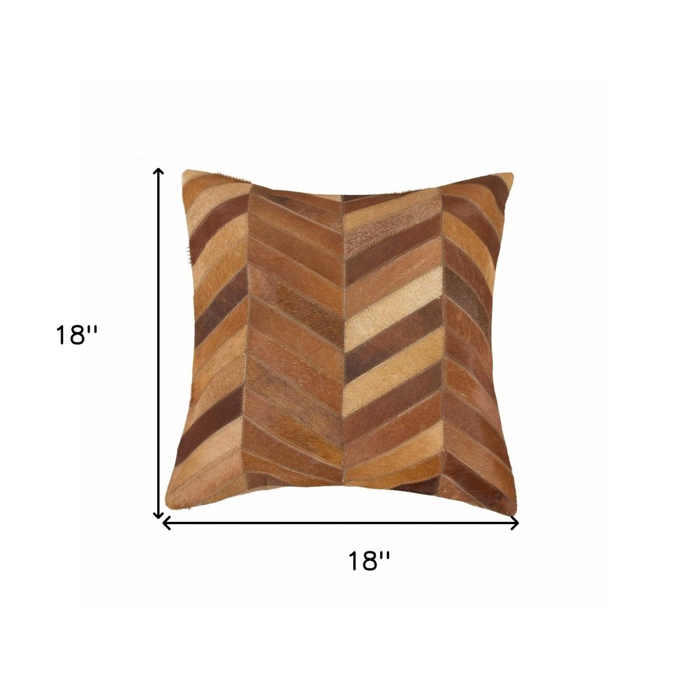 18" Tan Cowhide Throw Pillow — view 5