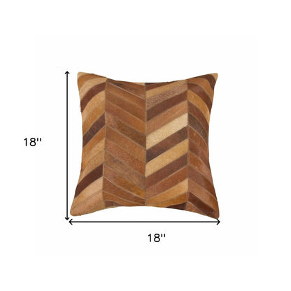 18" Tan Cowhide Throw Pillow HomeRoots