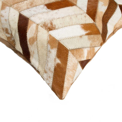 18" Brown And White Cowhide Throw Pillow HomeRoots