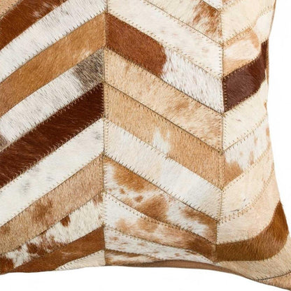 18" Brown And White Cowhide Throw Pillow HomeRoots