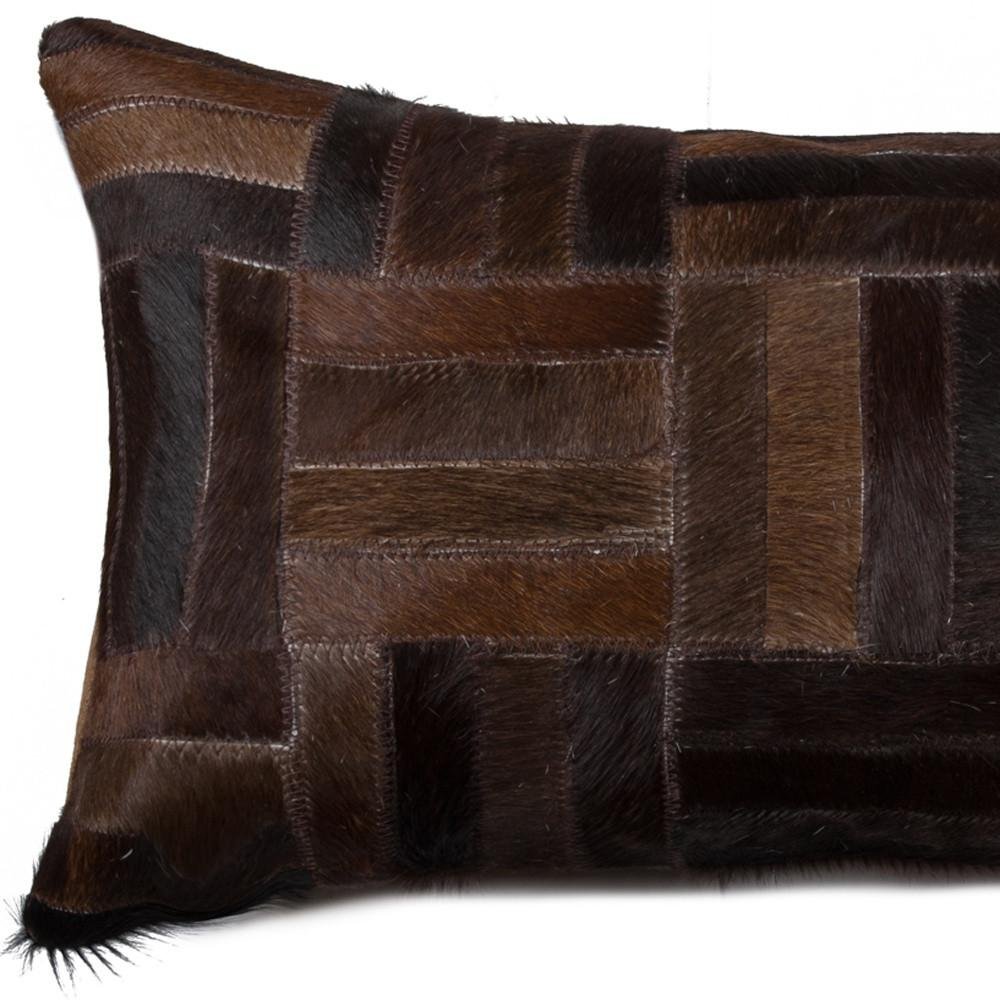 12" X 20" Chocolate Cowhide Throw Pillow — view 4