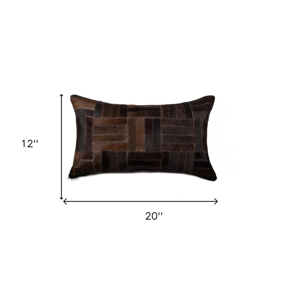 12" X 20" Chocolate Cowhide Throw Pillow — view 5