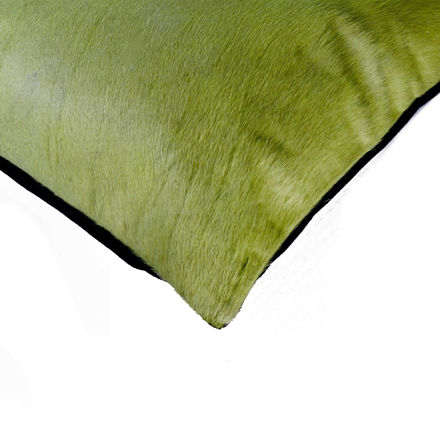 12" X 20" Lime Green Cowhide Throw Pillow