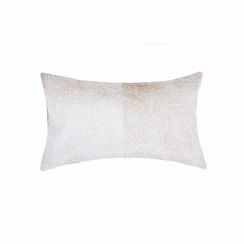 12" X 20" Natural Cowhide Lumbar Throw Pillow HomeRoots