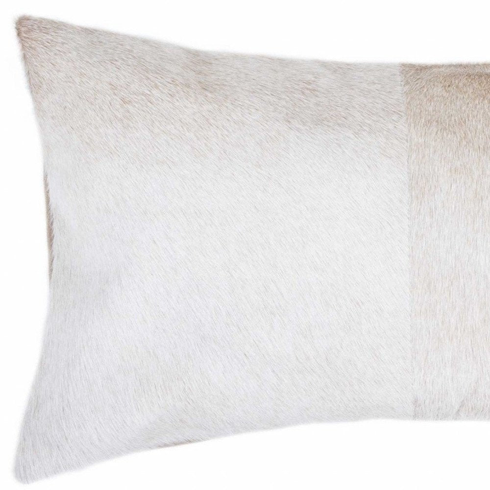 12" X 20" Natural Cowhide Lumbar Throw Pillow — view 5