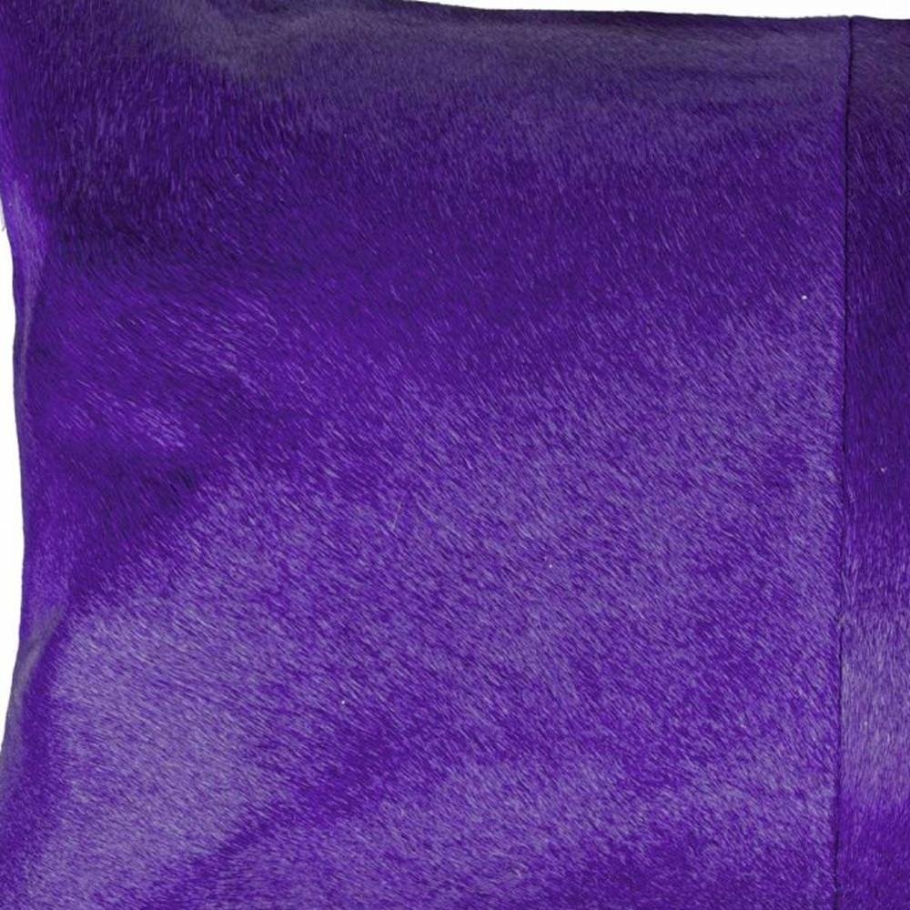 Hand Stitched Purple Natural Cowhide Decorative Lumbar Pillow HomeRoots