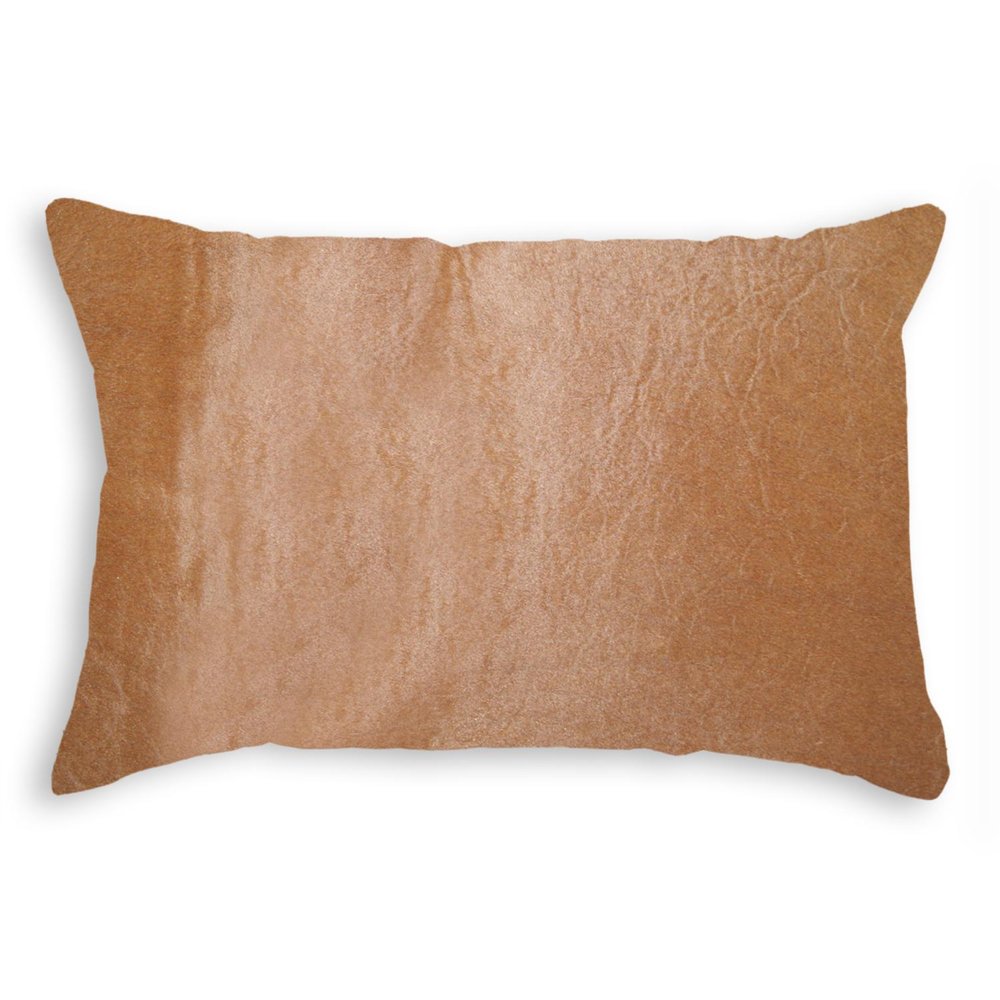 12" X 20" Tan Cowhide Throw Pillow — view 1
