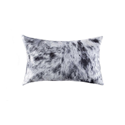 18" X 18" X 5" Salt And Pepper Black And White Cowhide  Pillow HomeRoots