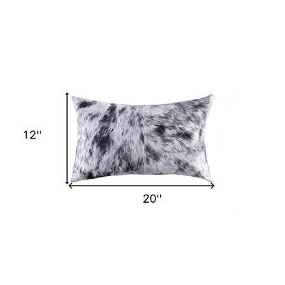18" X 18" X 5" Salt And Pepper Black And White Cowhide  Pillow HomeRoots