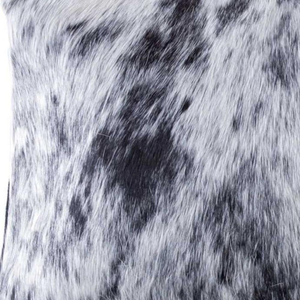 18" X 18" X 5" Salt And Pepper Black And White Cowhide  Pillow — view 6