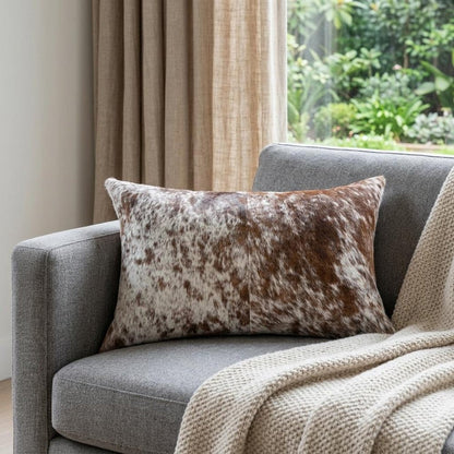 18" X 18" X 5" Salt And Pepper Brown And White Cowhide  Pillow HomeRoots