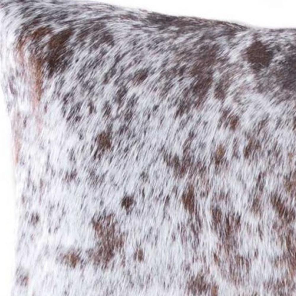 18" X 18" X 5" Salt And Pepper Brown And White Cowhide  Pillow — view 3