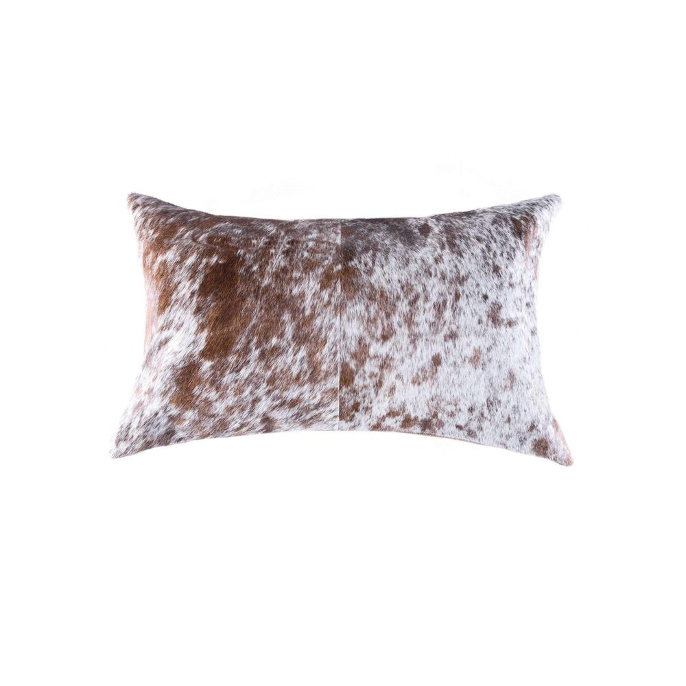 18" X 18" X 5" Salt And Pepper Brown And White Cowhide  Pillow — view 4