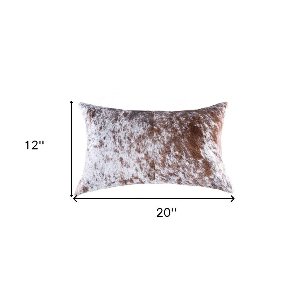 18" X 18" X 5" Salt And Pepper Brown And White Cowhide  Pillow — view 5