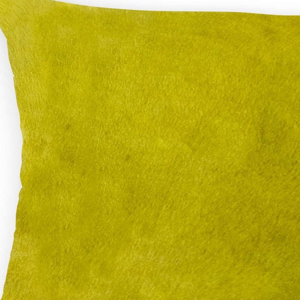 12" X 20" Yellow Cowhide Throw Pillow — view 3