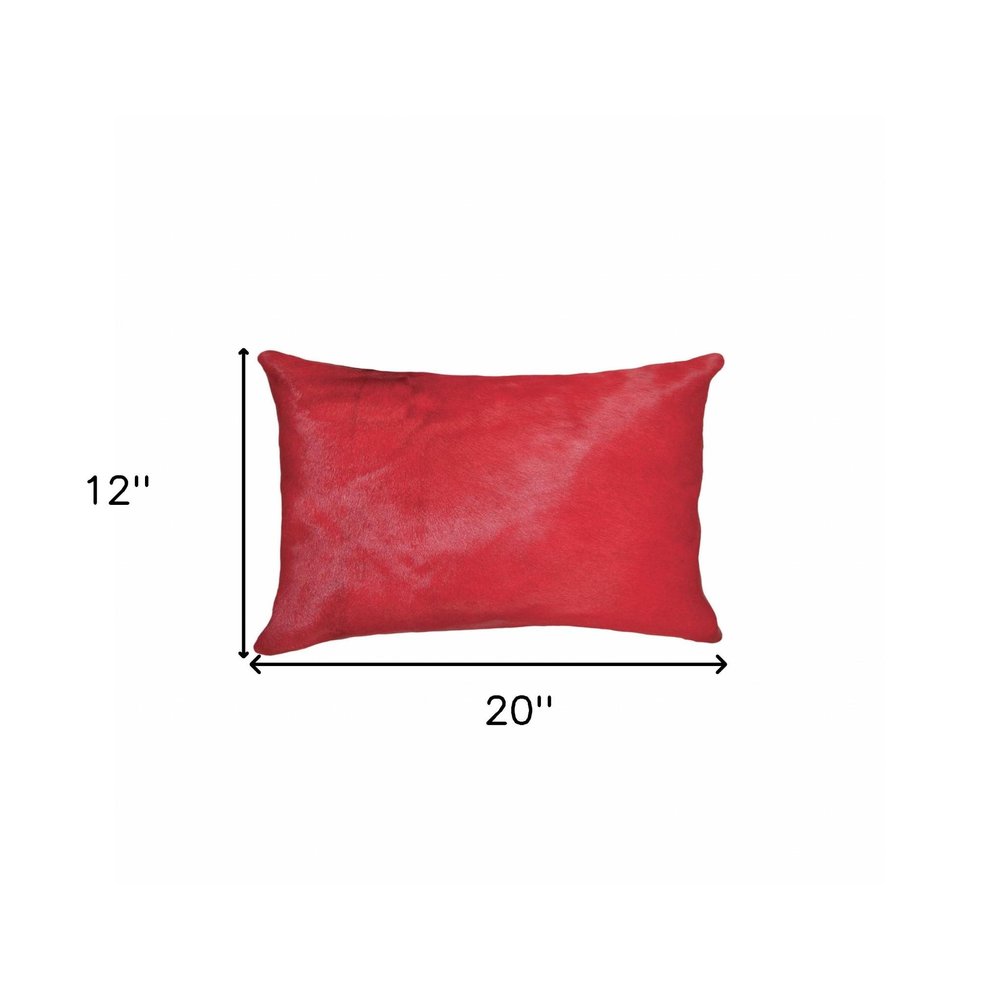 12" X 20" X 5" Firecracker Cowhide  Pillow HomeRoots