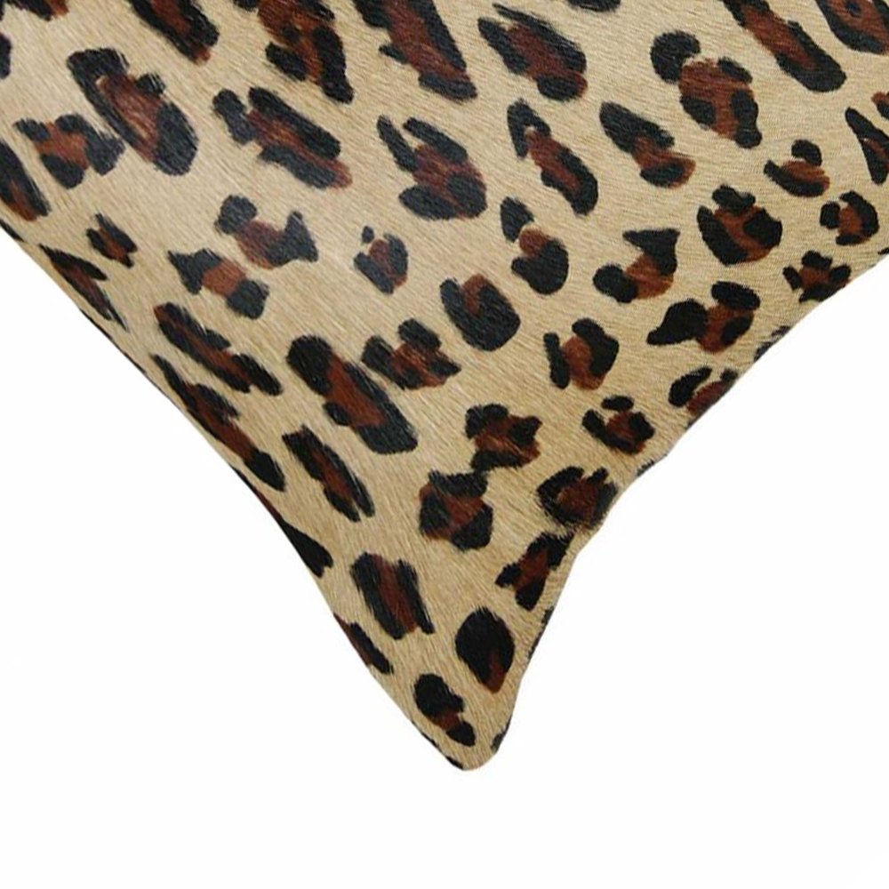 12" X 20" Black And Orange Cowhide Throw Pillow — view 2