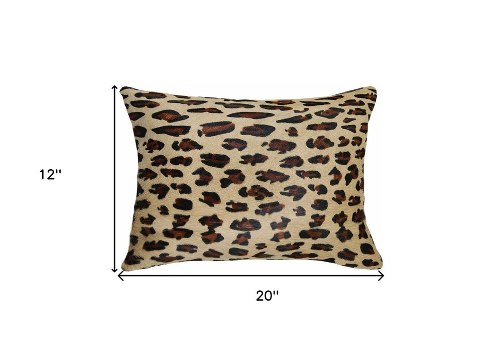 12" X 20" Black And Orange Cowhide Throw Pillow — view 5