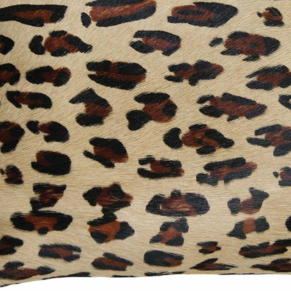 12" X 20" Black And Orange Cowhide Throw Pillow — view 3