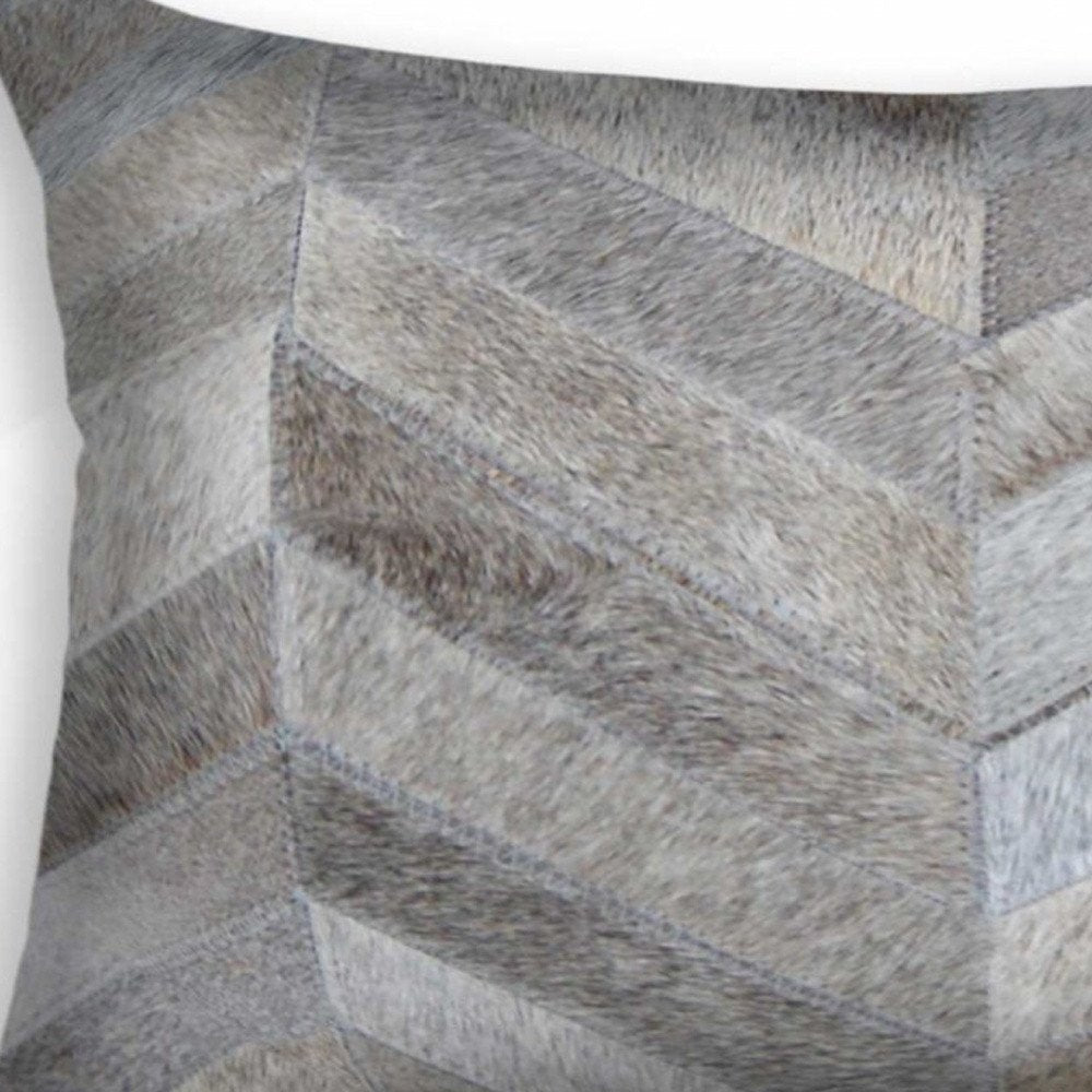 12 X 20 Gray Chevron Cowhide Throw Pillow — view 4