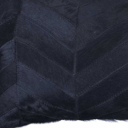 12" X 20" Black Cowhide Throw Pillow HomeRoots