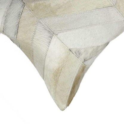 12" X 20" Natural Chevron Cowhide Throw Pillow HomeRoots