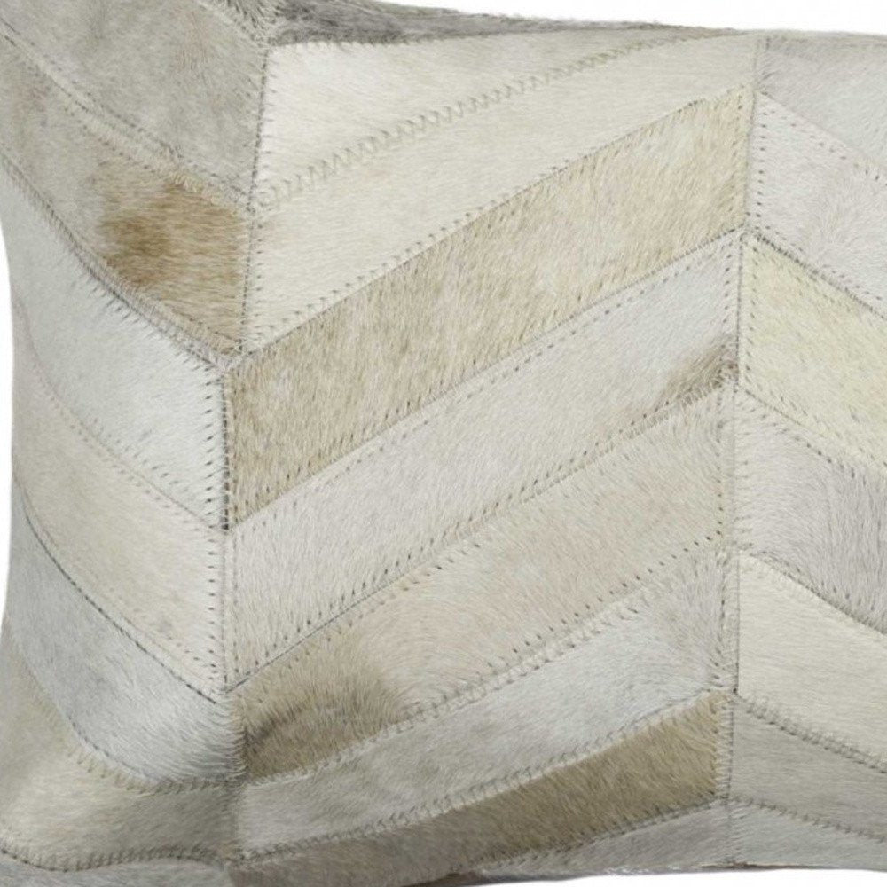 12" X 20" Natural Chevron Cowhide Throw Pillow — view 2