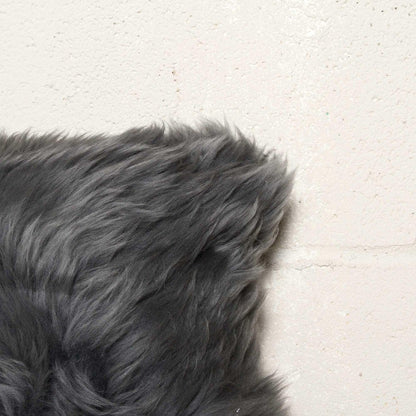 12" X 20" X 5" Gray Sheepskin  Pillow HomeRoots