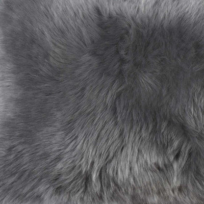 12" X 20" X 5" Gray Sheepskin  Pillow HomeRoots