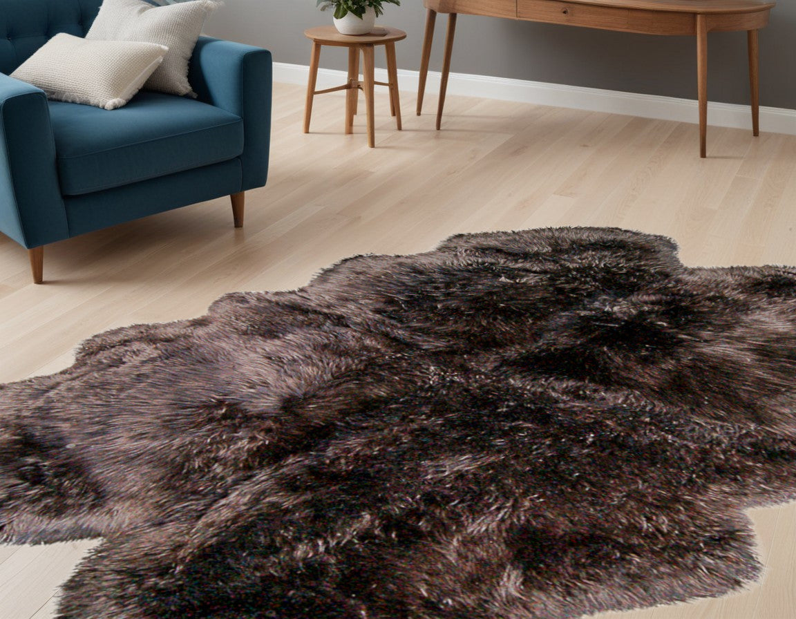 Chocolate Animal Print Area Rug - 48.0" (H) x 72.0" (W) x 2.0" (D)