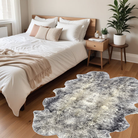 Gradient Gray Animal Print Area Rug - 48.0" (H) x 72.0" (W) x 2.0" (D)