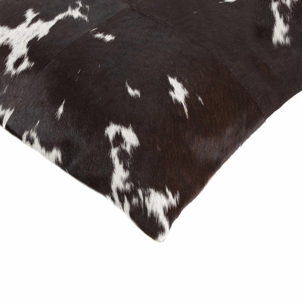18" Brown and White Cowhide Cowhide Throw Pillow — view 2