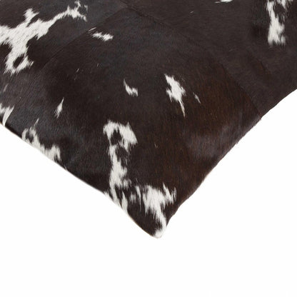 18" Brown and White Cowhide Cowhide Throw Pillow