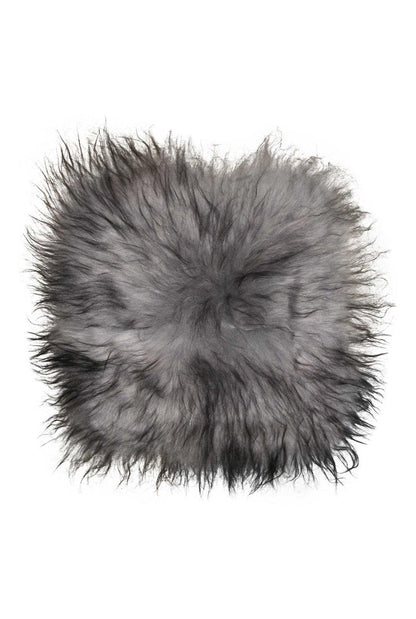 15" X 15" Silver Sheepskin Solid Color Dining Chair Pad HomeRoots