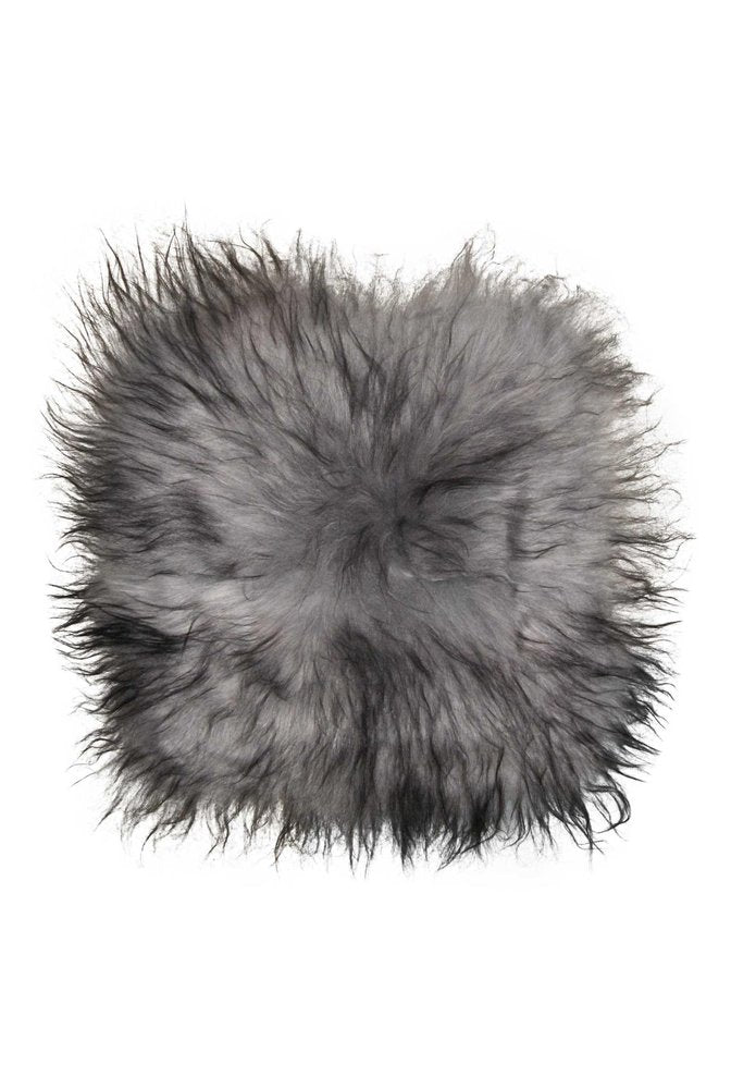 15" X 15" Silver Sheepskin Solid Color Dining Chair Pad HomeRoots