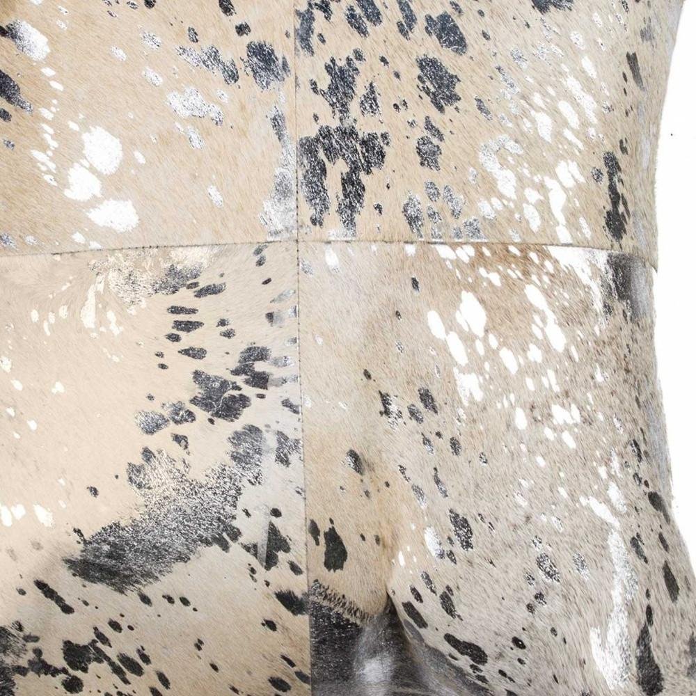 18" Silver And Gray Cowhide Throw Pillow HomeRoots
