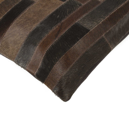 Set of Two Chocolate Cowhide Throw Pillow 5.0" (L) x 18.0" (W) x 18.0" (H)