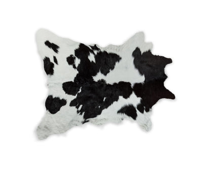 2' X 3' Black and White Cowhide Hand Woven Area Rug - 47.24" (L) x 47.24" (W) x 0.43" (H)