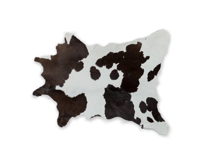 2' X 3' Brown and White Cowhide Hand Woven Area Rug