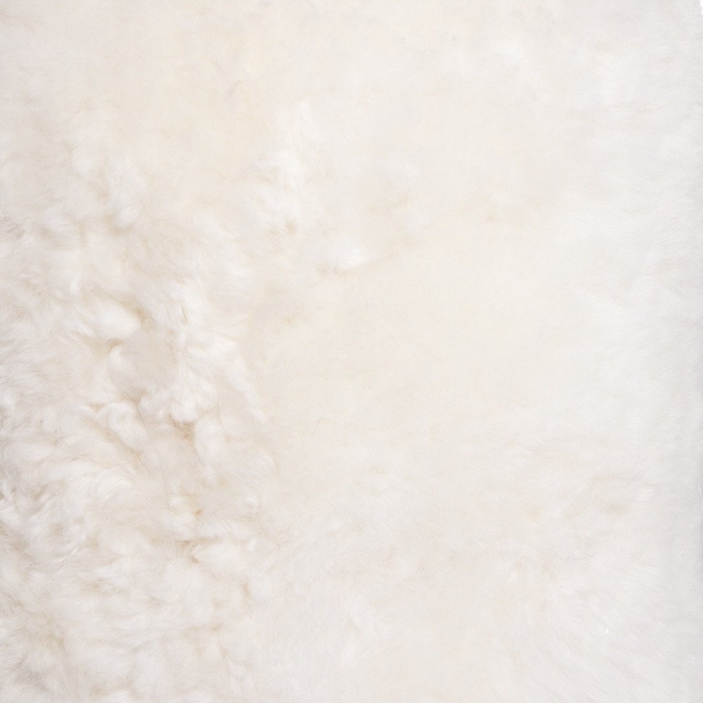 18" White Genuine Sheepskin Cylindrical Pouf Ottoman — view 5