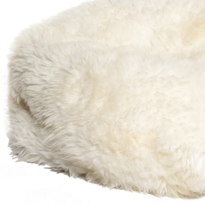 31" X 31" X 31" White Short-Hair Sheepskin Bean Bag