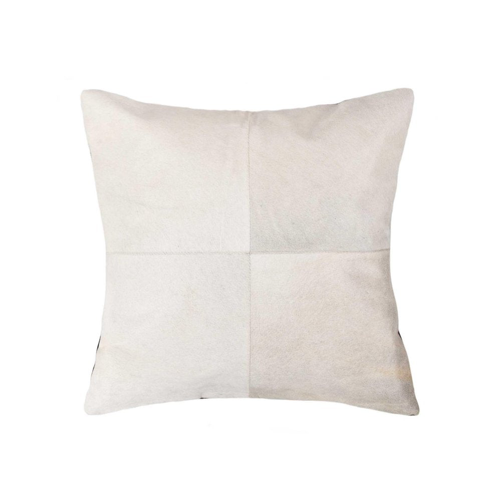 18" White Cowhide Throw Pillow — view 1