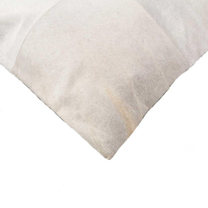18" White Cowhide Throw Pillow HomeRoots